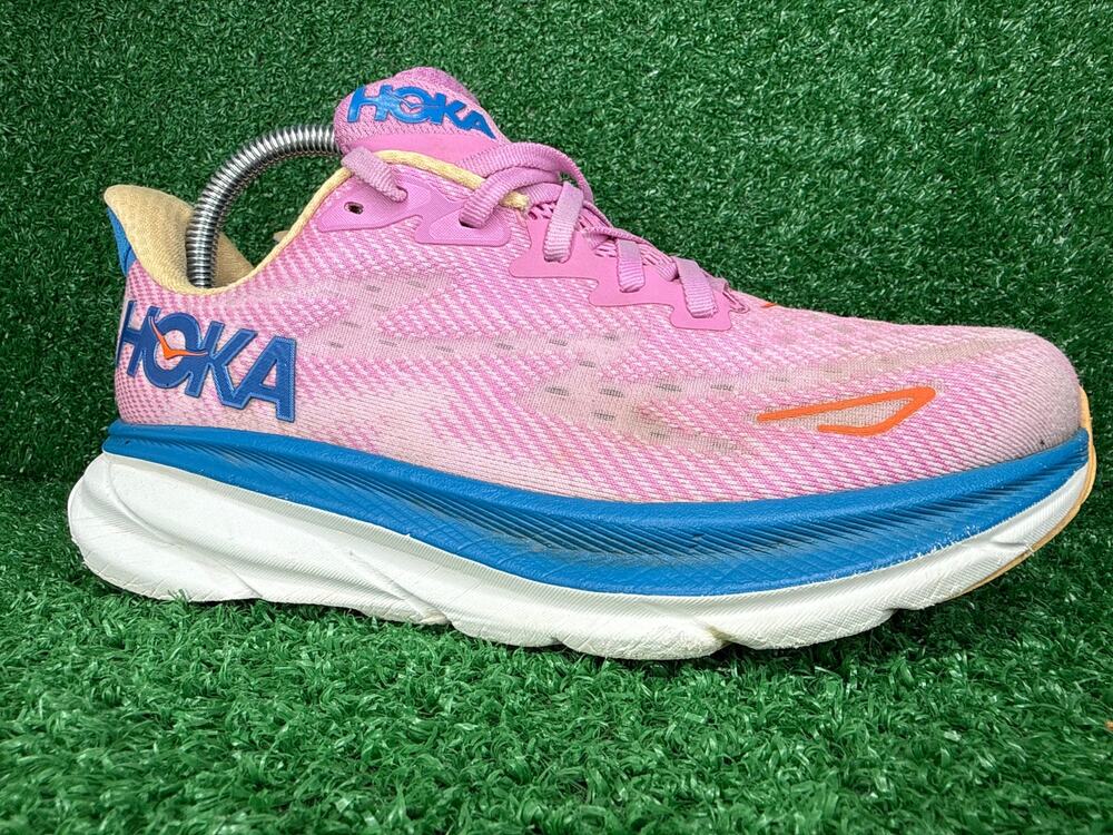 HOKA One One Clifton 9 CSLC Womens Sz 7 D Wide Pink Lilac Running Walking Shoes